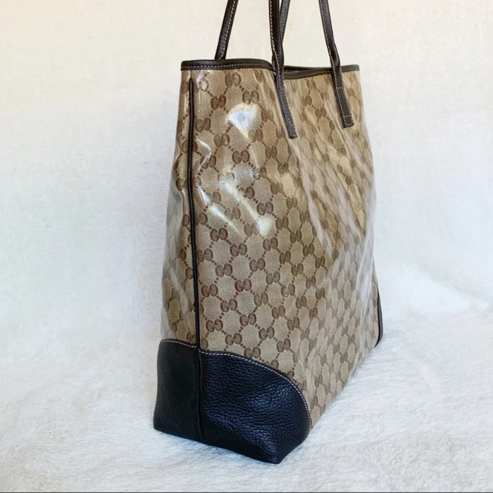 NWT Authentic Gucci Crystal GG Leather Tall Tote